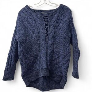 Express Dark Blue Cable Knit Sweater